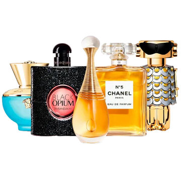Zestaw 5 perfum damskich – Versace, Black Opium, J'adore, Chanel i Fame